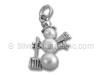 Sterling Silver Pearl Snowman with Shovel Charm