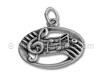Oval Music Notes Charm