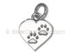 Animal Paw Print Heart Charm