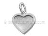 Sterling Silver Plain Heart Disc Picture Frame Charm