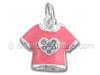 Pink Enamel Shirt with Heart Charm
