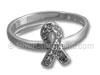 Awareness Ribbon Ring with Clear Cz