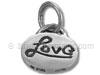 Silver Oval Disc "Love" Bead