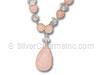 17" Rose Quartz, Clear Crystal Silver Wire Necklace