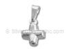 Silver Hollow Puffed Cross Charm