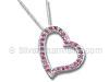 Silver Pink Heart Necklace