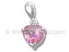 Pink Cz Heart Pendant