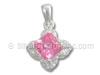 Clear and Pink CZ Pendant