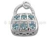 Silver Purse with Colored Cubic Zirconia