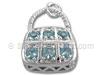 Silver Purse with Colored Cubic Zirconia