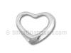 Silver Hollow Puffed Heart Charm