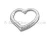 Silver Hollow Puffed Heart Charm