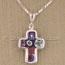 Multi-Color Flower Cross Pendant