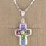 Multicolor Flower Cross Pendant