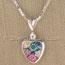 Multicolor Flowers Heart Pendant