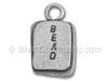 Silver Square Tag "Bead" Charm