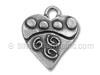 Sterling Silver Quilted Heart Charm
