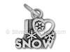 Sterling Silver I Love Snow Charm