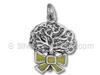 Enamel Oak Tree with Ribbon Charm