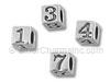4mm Silver Letter Beads