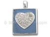 Silver Heart Inside Blue Enamel Box