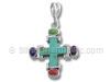 Turquoise Multistone Cross Pendant
