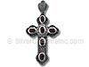 Macasite Garnet CZ Cross Pendant