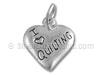 Sterling Silver I Love Quilting Heart Charm