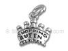 Sterling Silver Shopping Queen Crown Charm