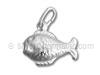 Silver Hollow Puffed Fish Charm