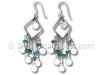 Diamond Turquoise Dangle Earrings