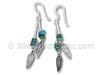 Turquoise Feathers Dangle Earrings