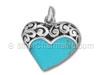 Sterling Silver Syndatic Turquoise Heart Charm