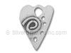 Silver Swirl in Heart with Dots Charm