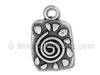 Silver Swirl with Rain Drops Charm