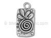 Sterling Silver Swirl with Leaves Charm