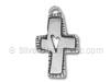 Silver Whimy Heart in Cross Charm