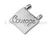 Silver Courage Tag Slide Charm