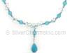 17" Faceted Blue Quartz Necklace