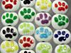 Multicolor Paw Print Glass Beads