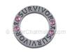 Pink Crystal Affirmation Band "Survivor" Ribbon