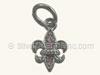 Pink CZ Fleur de Lis Charm