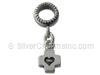 Spacer Bead with Cross and Heart