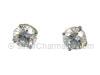 6mm Round Cubic Zirconia Silver Post Earrings