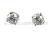 7mm Round CZ Silver Post Earrings