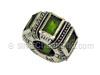 Peridot Rectanglar Cubic Zirconia Spacer Bead