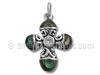 Sterling Silver Cross with Shell and Crystal