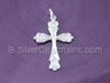 Silver Polished Heart Cross Charm