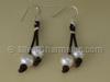 Pearl Leather Dangle Earrings