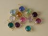 6mm Gold Plated Round Swarovski Crystal Charm